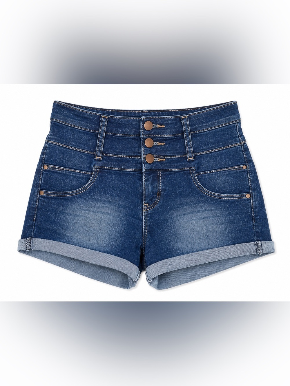 REFUGE BLUE HIGHWAISTED SHORTS